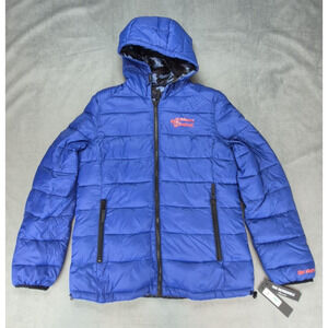 Kenneth Cole Sundance Film Festival 2018 Reversible Puffer Blue Camo Coat L